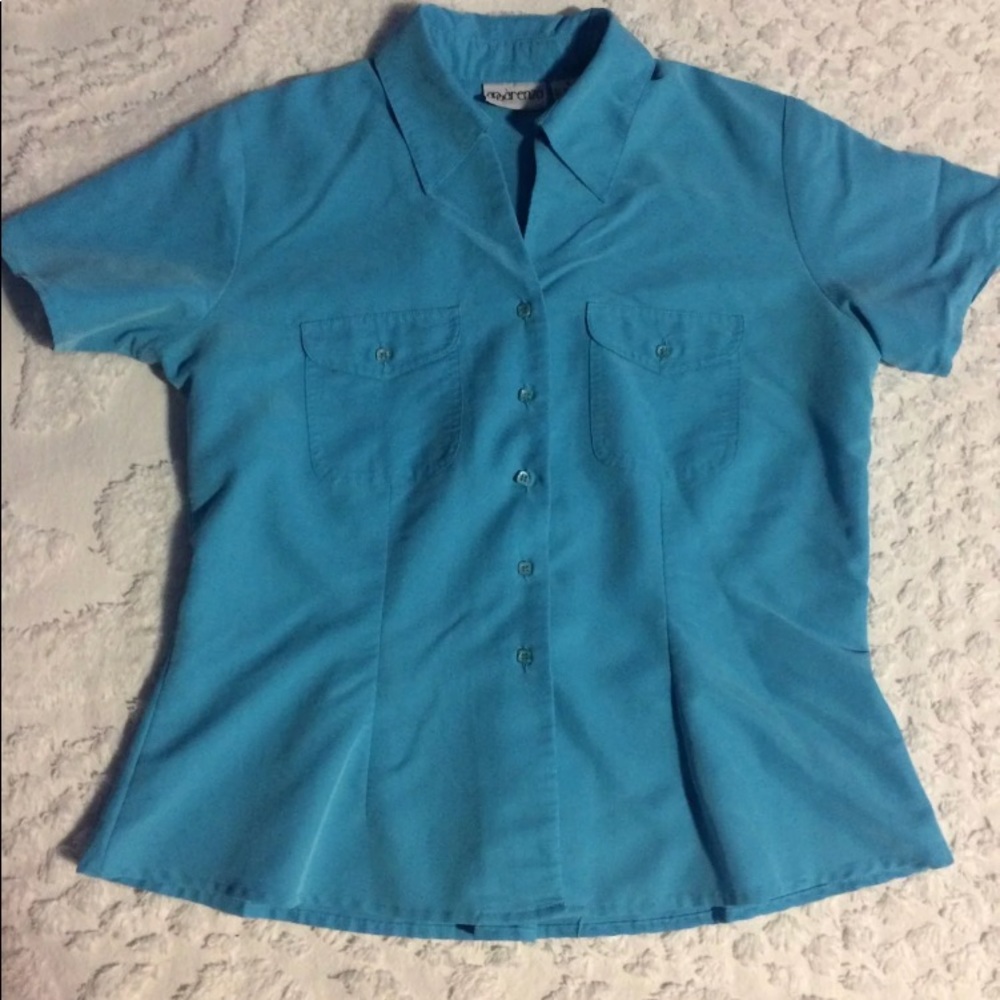 Apparenza Short Sleeve Button Down Blouse Size S